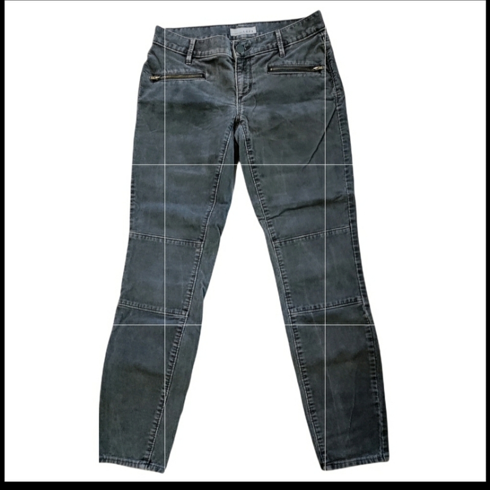 Anne Taylor Loft▪️Gray Corduroy Skinny Low Rise Pants Size 0/25
